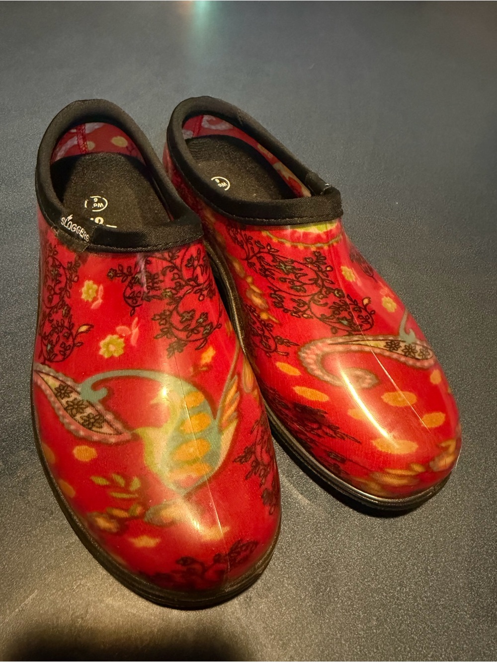 Sloggers Red Floral-Print Slip-On Clog for Women